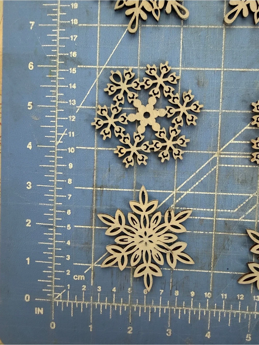 Unbranded Natural Wood Snowflake Wall Decor - Set of 15